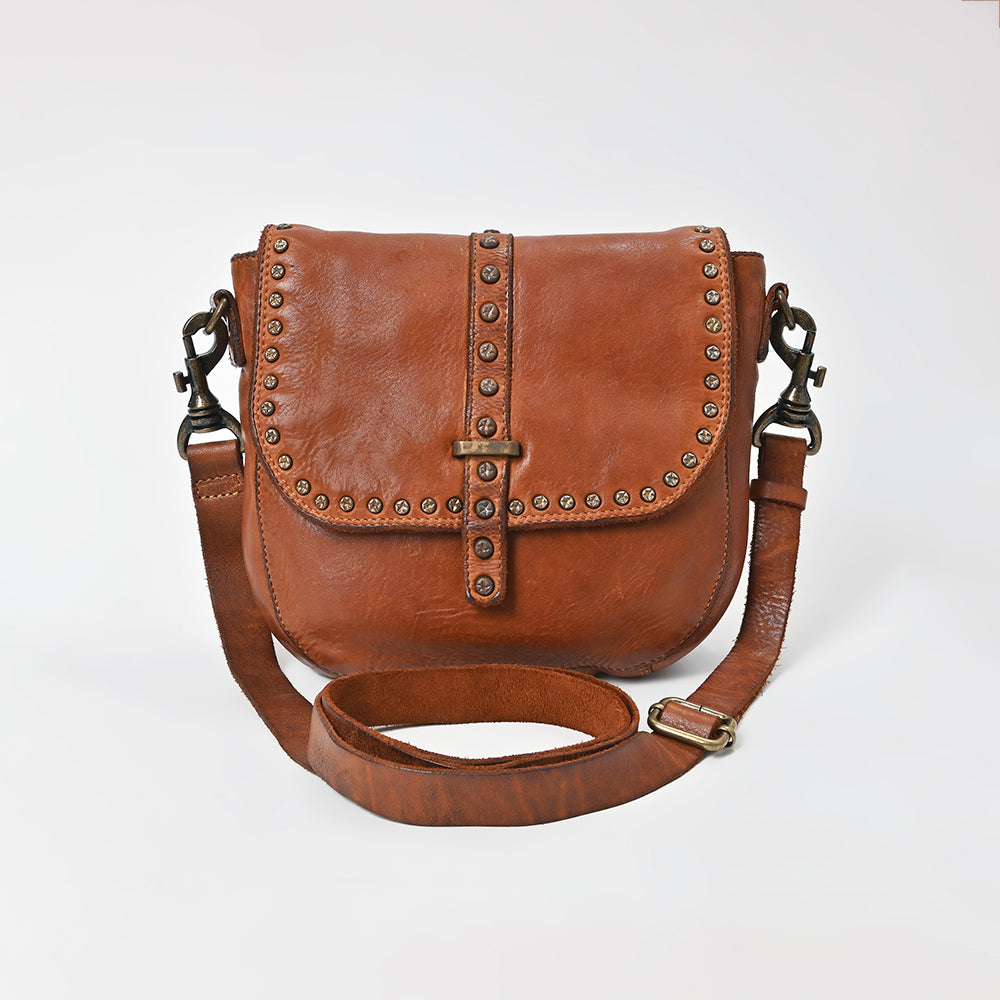 Spaghetti Western Swc155Tan Envelope Vintage Handmade Drum Dyed Genuine European Cowhide Leather Women Bag Western Handbag Purse