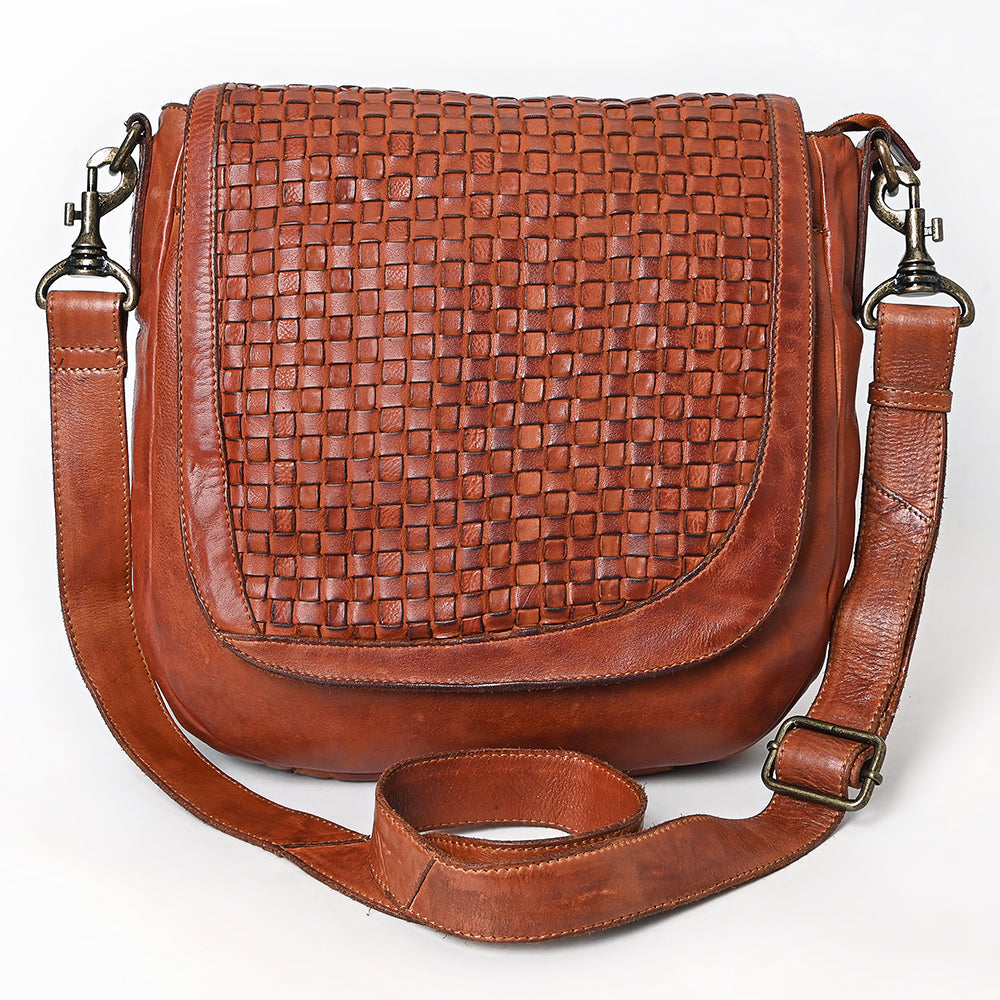 Spaghetti Western Crossbody Vintage Handmade Drum Dyed Genuine European Cowhide Leather