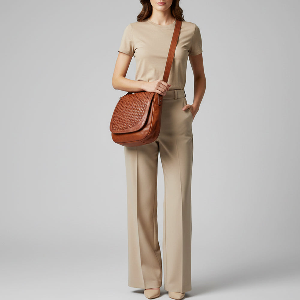Spaghetti Western Swc160Cg Cross Body I Vintage Handmade Drum Dyed Genuine European Cowhide Leather Women Bag Western Handbag Purse