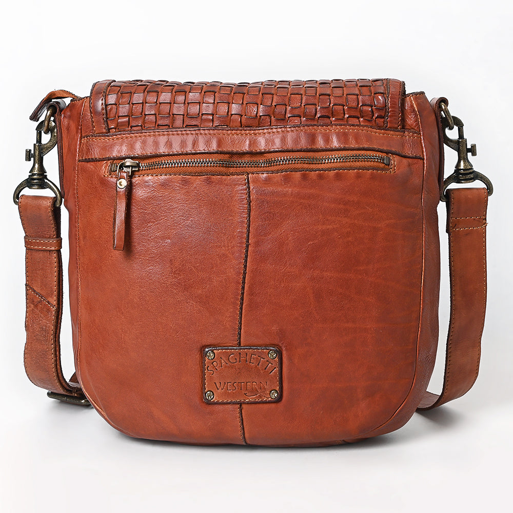 Spaghetti Western Crossbody Vintage Handmade Drum Dyed Genuine European Cowhide Leather