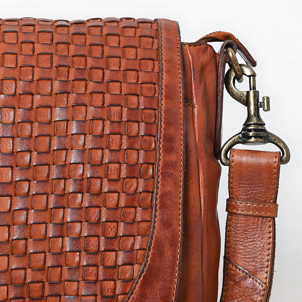 Spaghetti Western Crossbody Vintage Handmade Drum Dyed Genuine European Cowhide Leather
