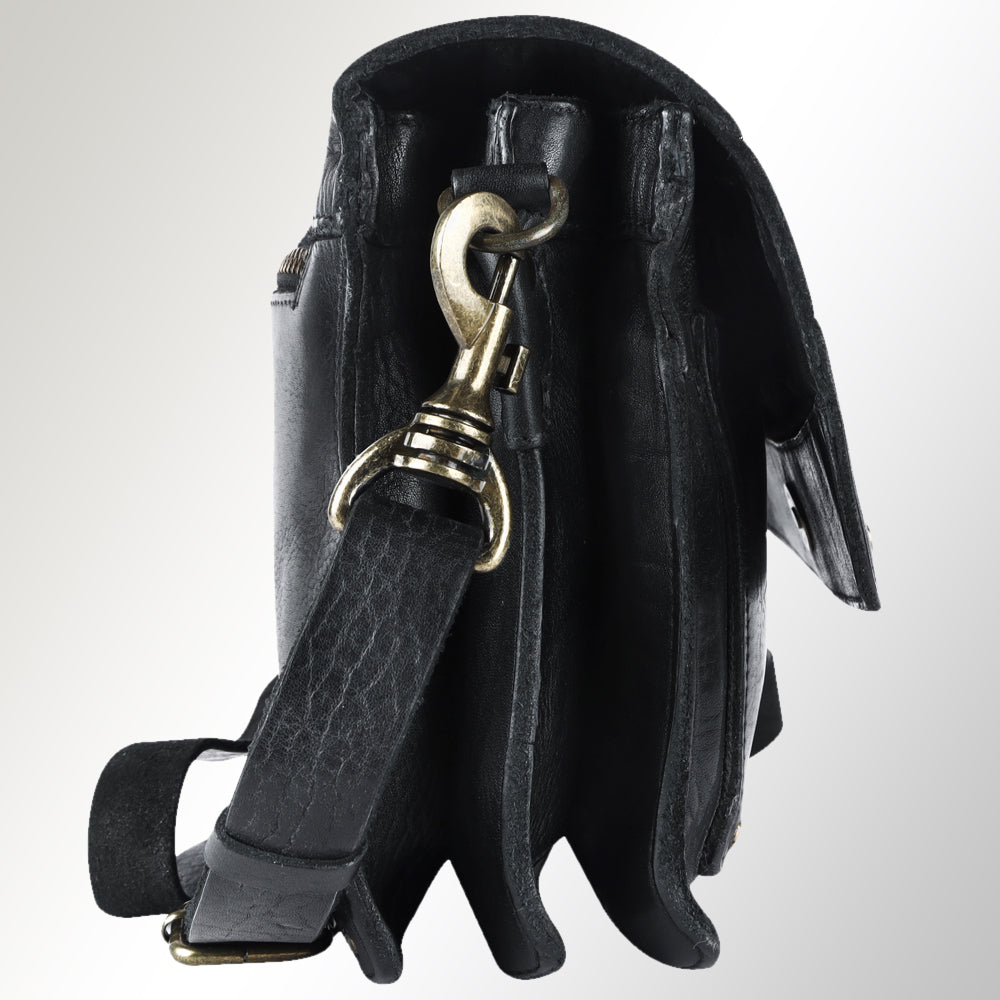Spaghetti Western Crossbody Vintage Handmade Drum Dyed Genuine European Cowhide Leather