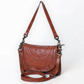 Spaghetti Western Crossbody Vintage Handmade Drum Dyed Genuine European Cowhide Leather