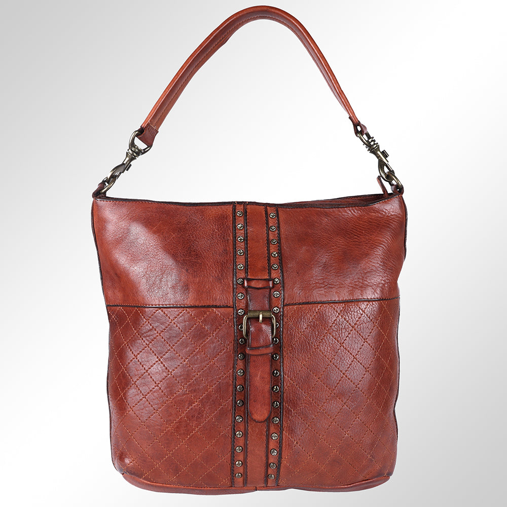 Spaghetti Western Hobo Vintage Handmade Drum Dyed Genuine European Cowhide Leather