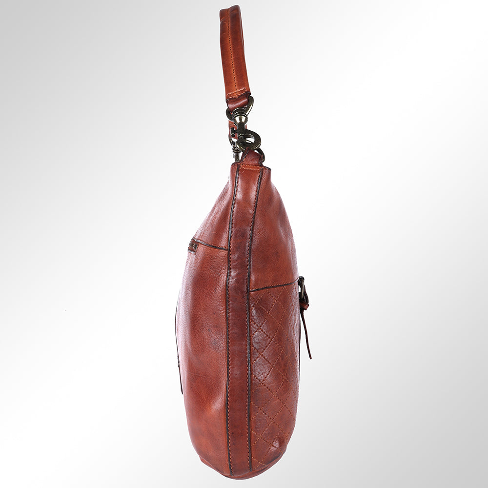 Spaghetti Western Hobo Vintage Handmade Drum Dyed Genuine European Cowhide Leather