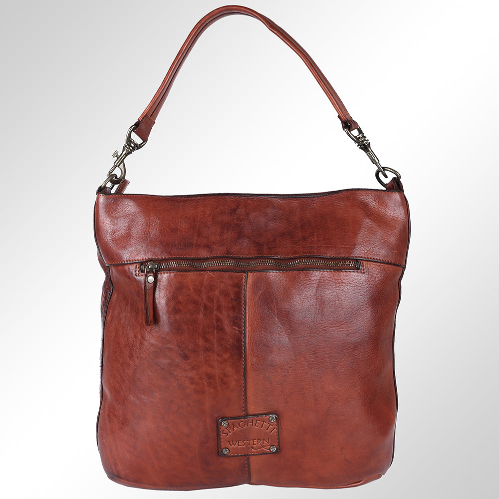 Spaghetti Western Hobo Vintage Handmade Drum Dyed Genuine European Cowhide Leather