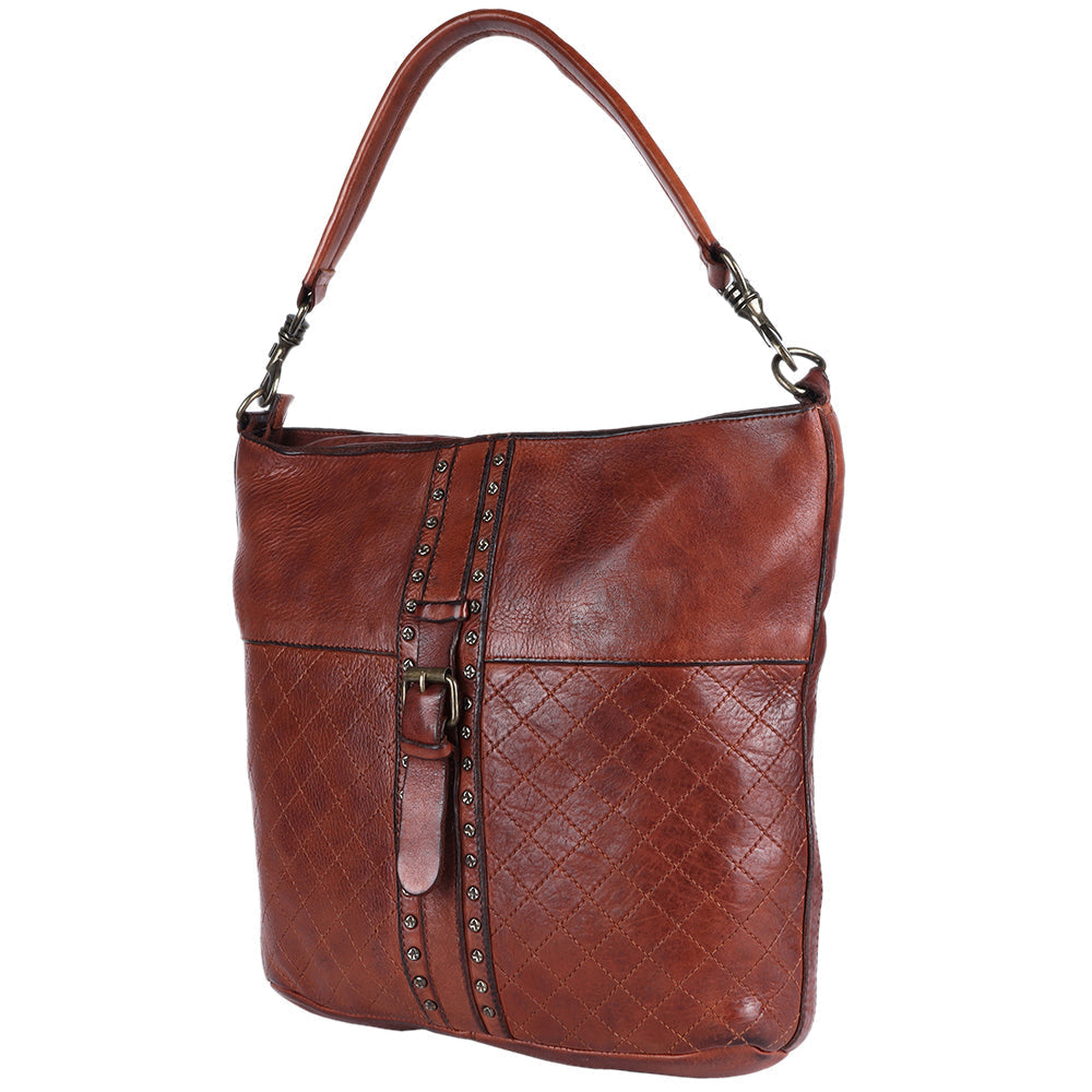 Spaghetti Western Hobo Vintage Handmade Drum Dyed Genuine European Cowhide Leather