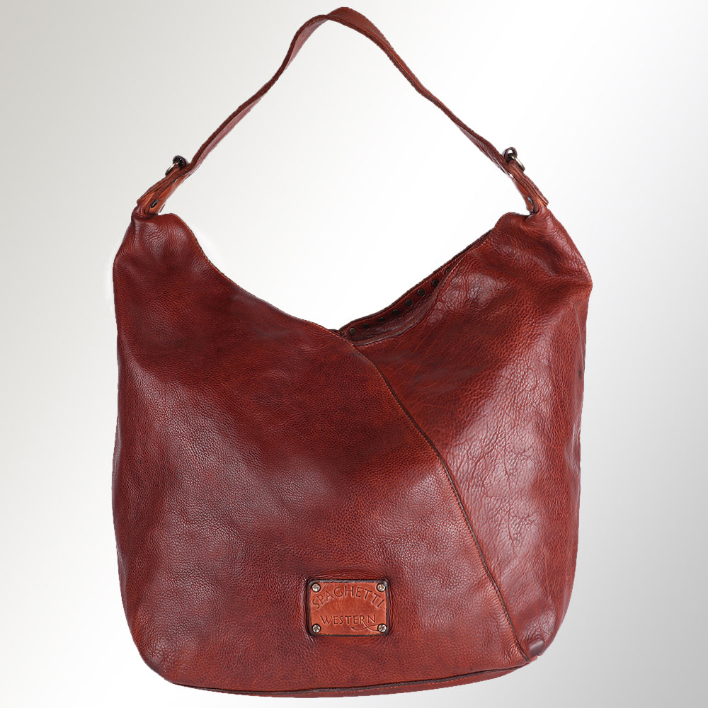 Spaghetti Western Hobo Vintage Handmade Drum Dyed Genuine European Cowhide Leather