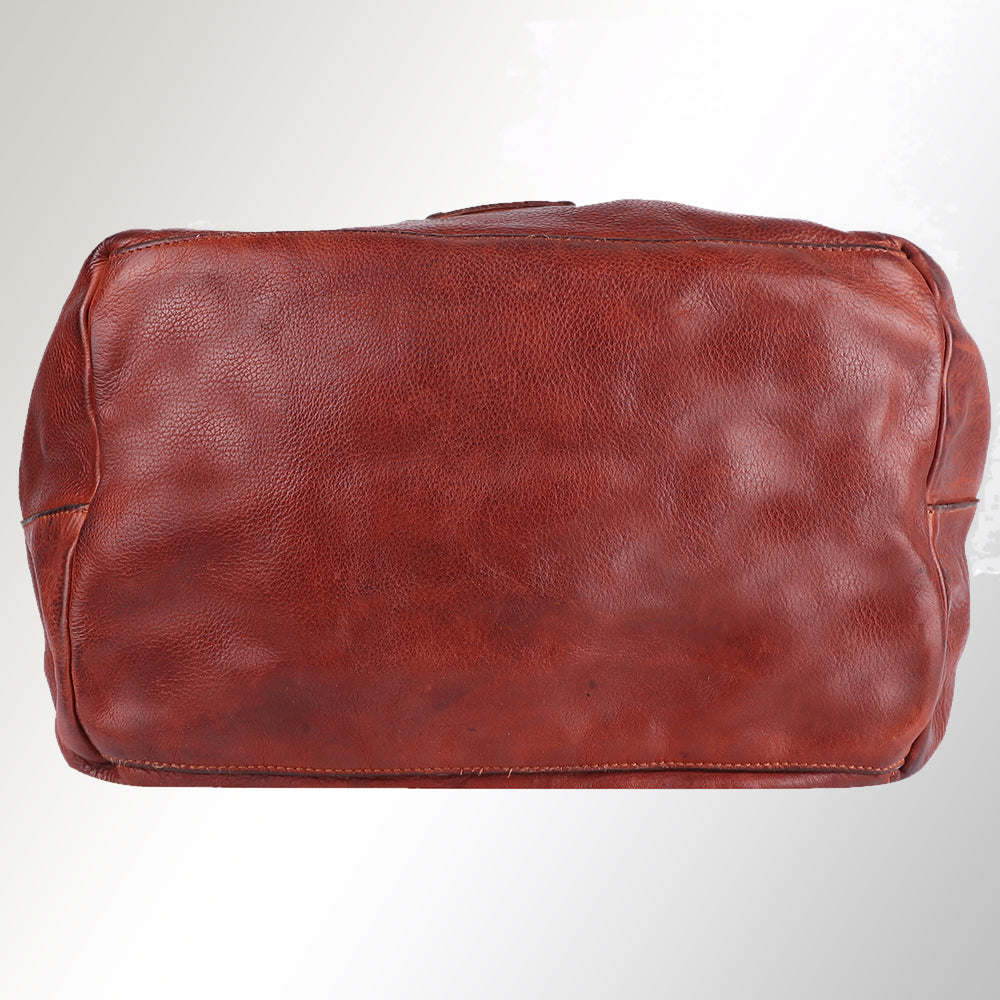 Spaghetti Western Hobo Vintage Handmade Drum Dyed Genuine European Cowhide Leather