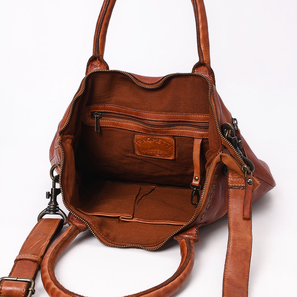 Spaghetti Western Tote Vintage Handmade Drum Dyed Genuine European Cowhide Leather