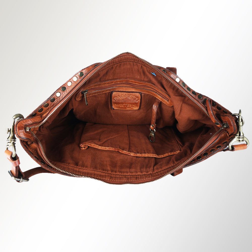 Spaghetti Western Hobo Vintage Handmade Drum Dyed Genuine European Cowhide Leather
