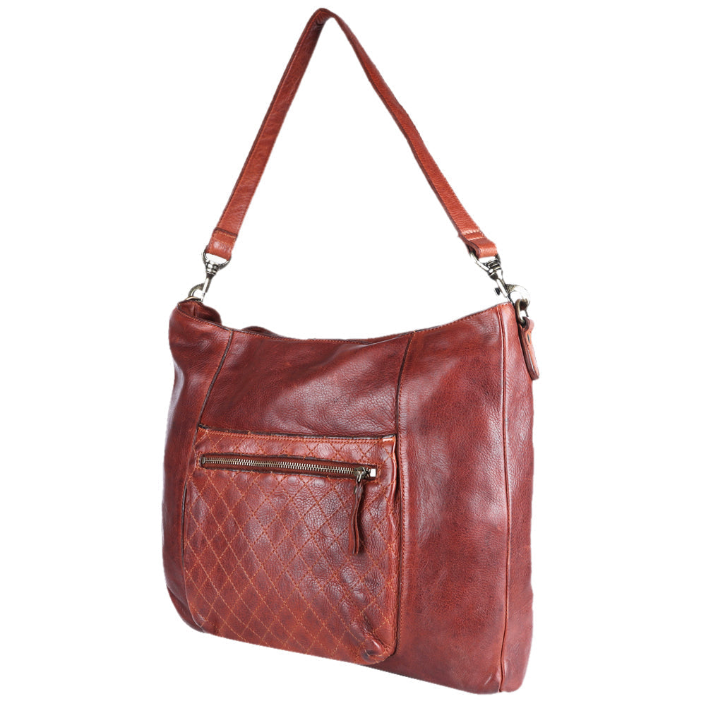 Spaghetti Western Hobo Vintage Handmade Drum Dyed Genuine European Cowhide Leather