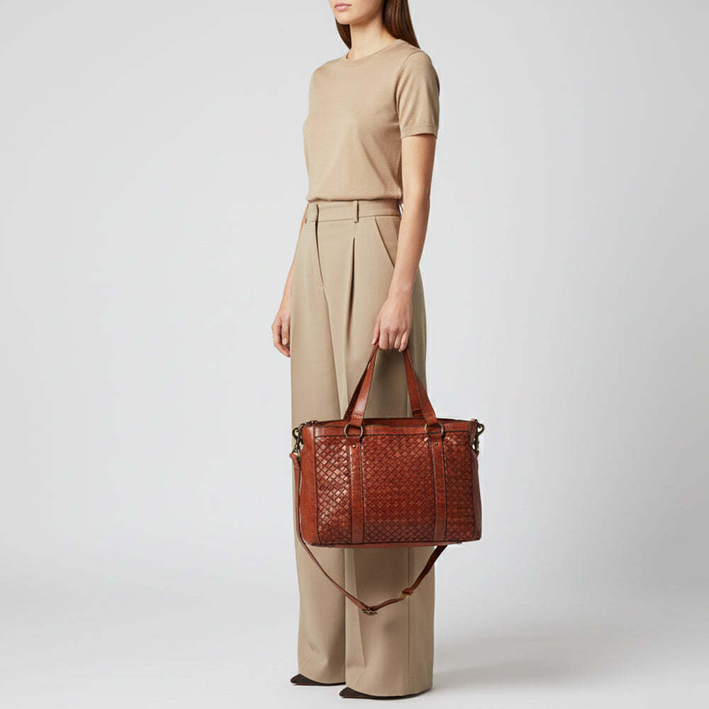 Spaghetti Western Swc181Cg Tote Vintage Handmade Drum Dyed Genuine European Cowhide Leather Women Bag Western Handbag Purse