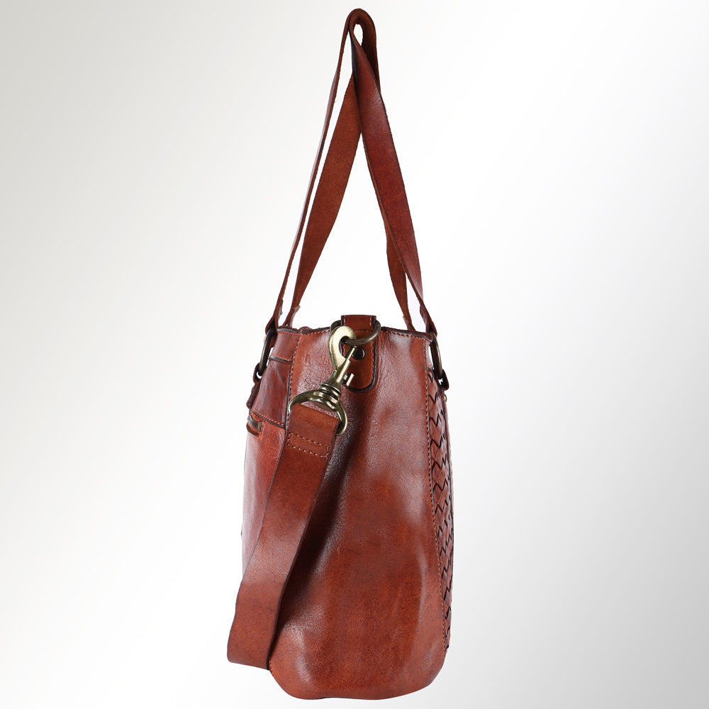 Spaghetti Western Tote Vintage Handmade Drum Dyed Genuine European Cowhide Leather