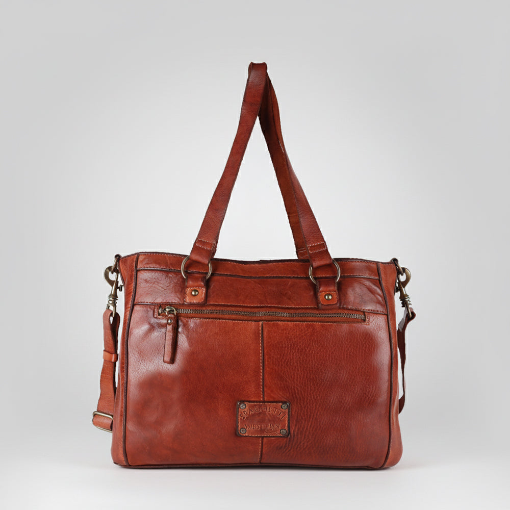 Spaghetti Western Swc181Cg Tote Vintage Handmade Drum Dyed Genuine European Cowhide Leather Women Bag Western Handbag Purse