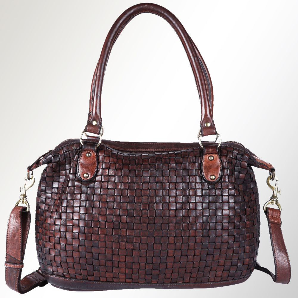Spaghetti Western Tote Vintage Handmade Drum Dyed Genuine European Cowhide Leather