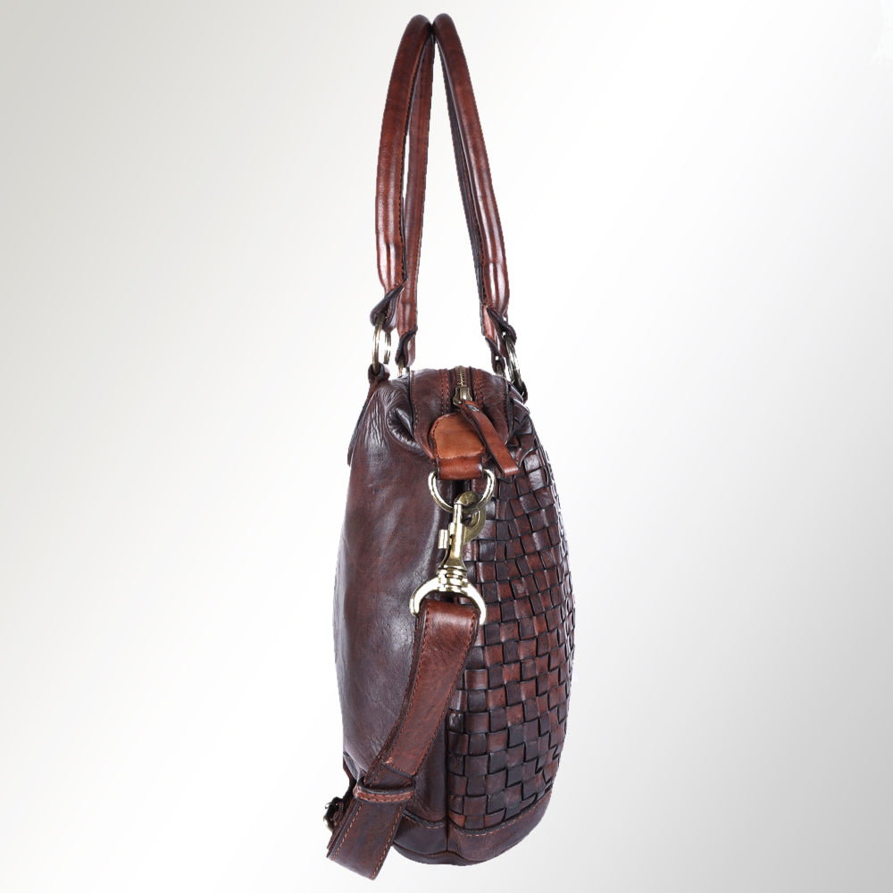 Spaghetti Western Tote Vintage Handmade Drum Dyed Genuine European Cowhide Leather