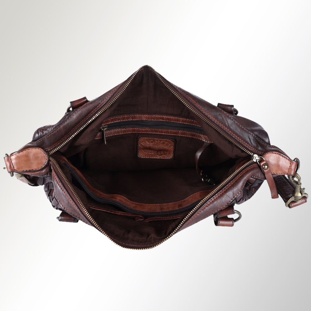 Spaghetti Western Tote Vintage Handmade Drum Dyed Genuine European Cowhide Leather