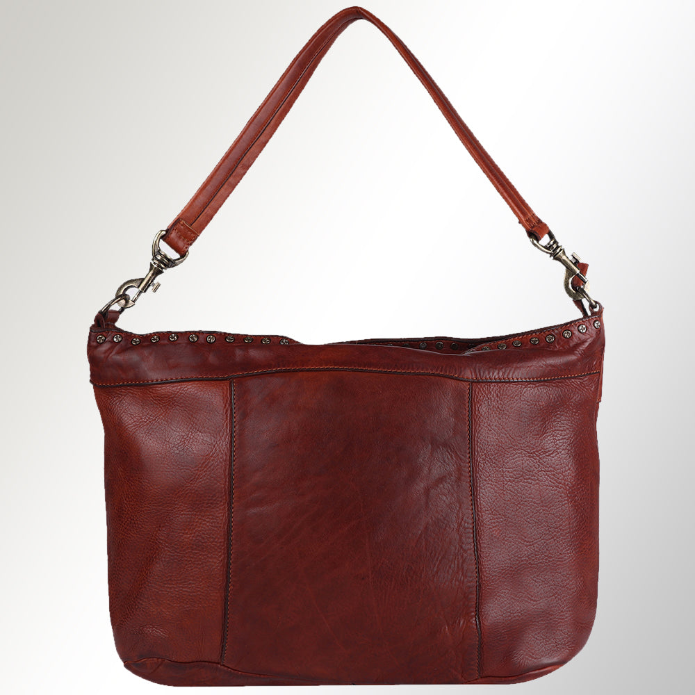 Spaghetti Western Hobo Vintage Handmade Drum Dyed Genuine European Cowhide Leather