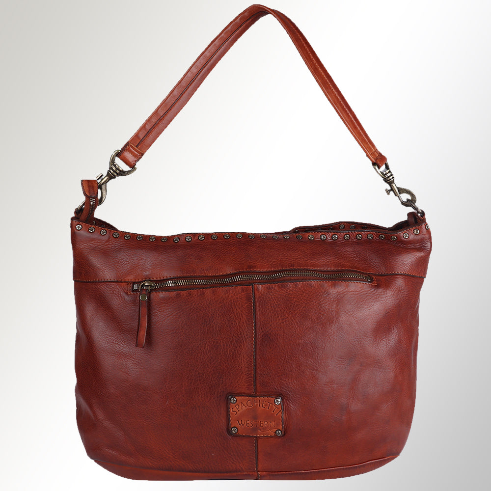 Spaghetti Western Hobo Vintage Handmade Drum Dyed Genuine European Cowhide Leather