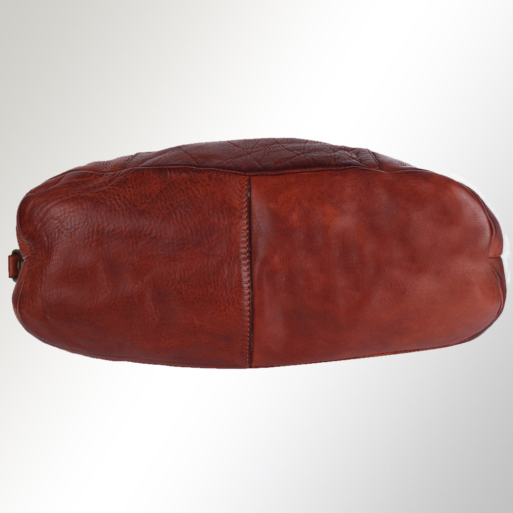 Spaghetti Western Hobo Vintage Handmade Drum Dyed Genuine European Cowhide Leather