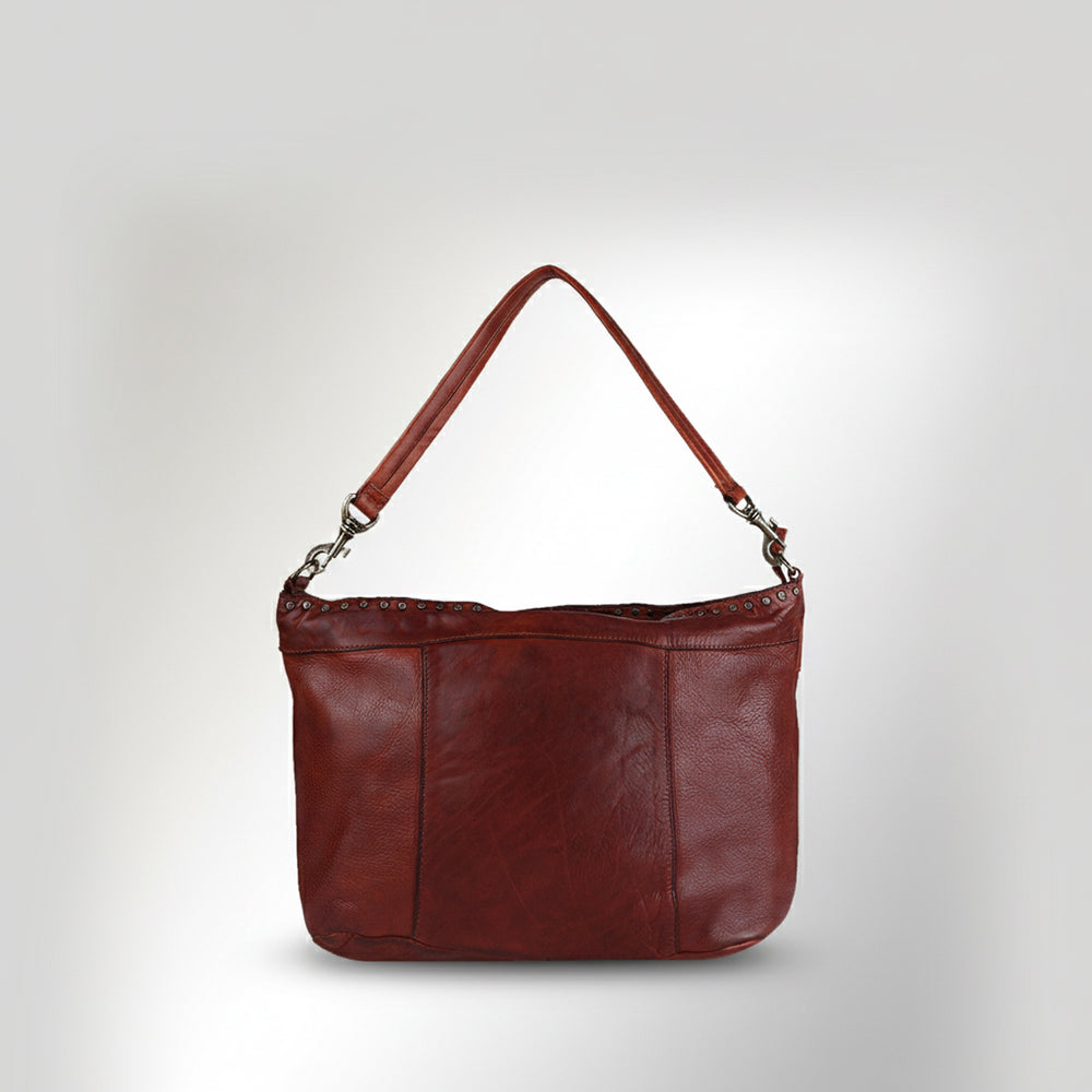 Spaghetti Western Swc183Cg Hobo Vintage Handmade Drum Dyed Genuine European Cowhide Leather Women Bag Western Handbag Purse