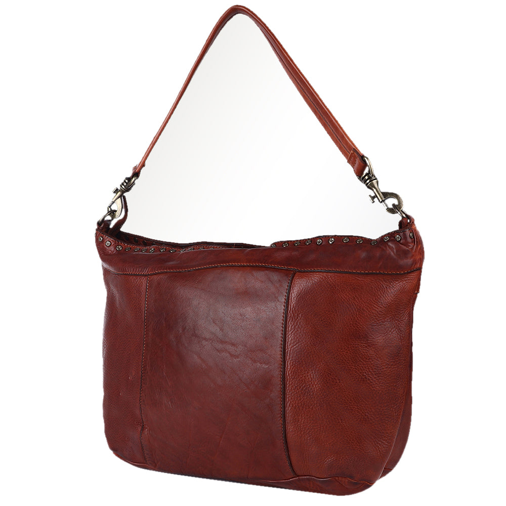 Spaghetti Western Hobo Vintage Handmade Drum Dyed Genuine European Cowhide Leather