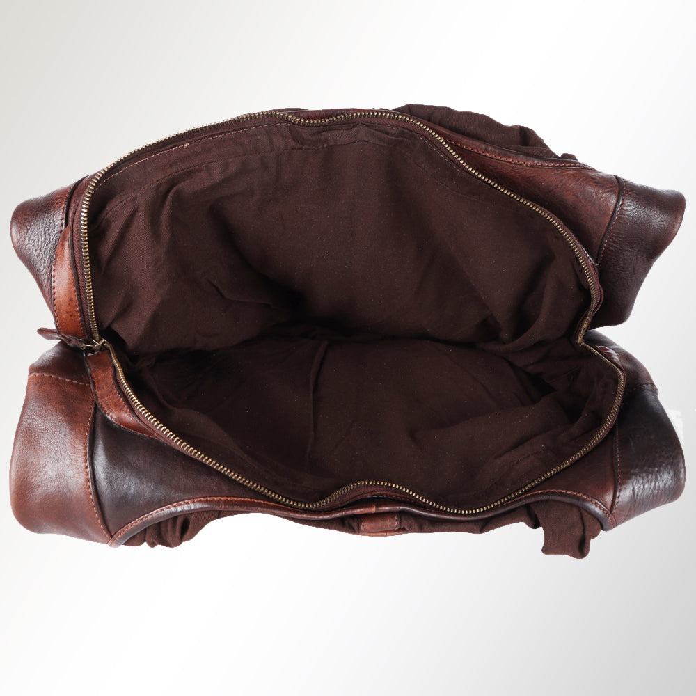 Spaghetti Western Hobo Vintage Handmade Drum Dyed Genuine European Cowhide Leather