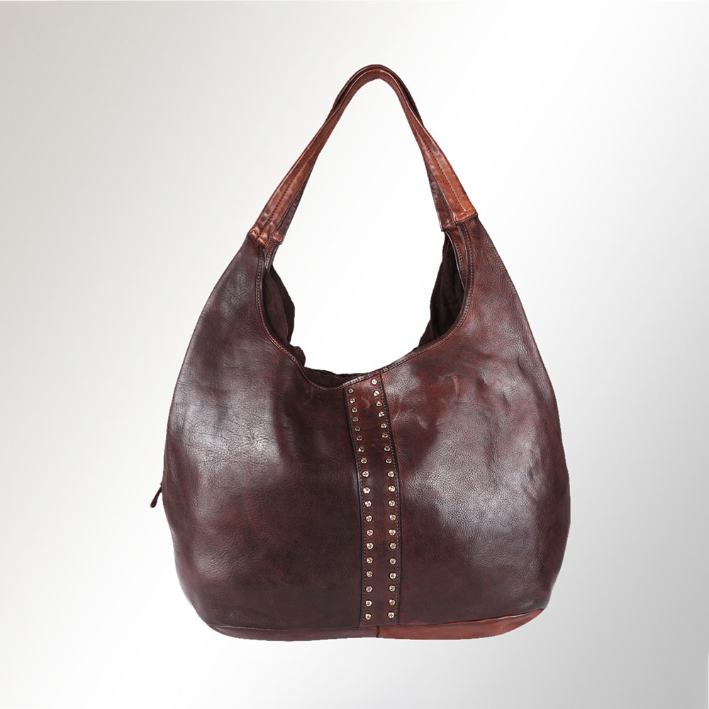 Spaghetti Western Swc184Tan Hobo Vintage Handmade Drum Dyed Genuine European Cowhide Leather Women Bag Western Handbag Purse
