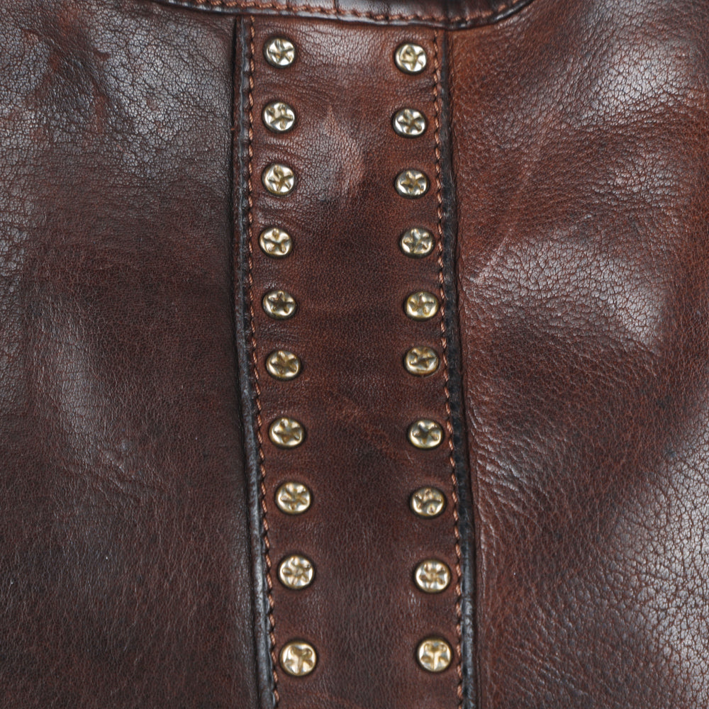 Spaghetti Western Hobo Vintage Handmade Drum Dyed Genuine European Cowhide Leather
