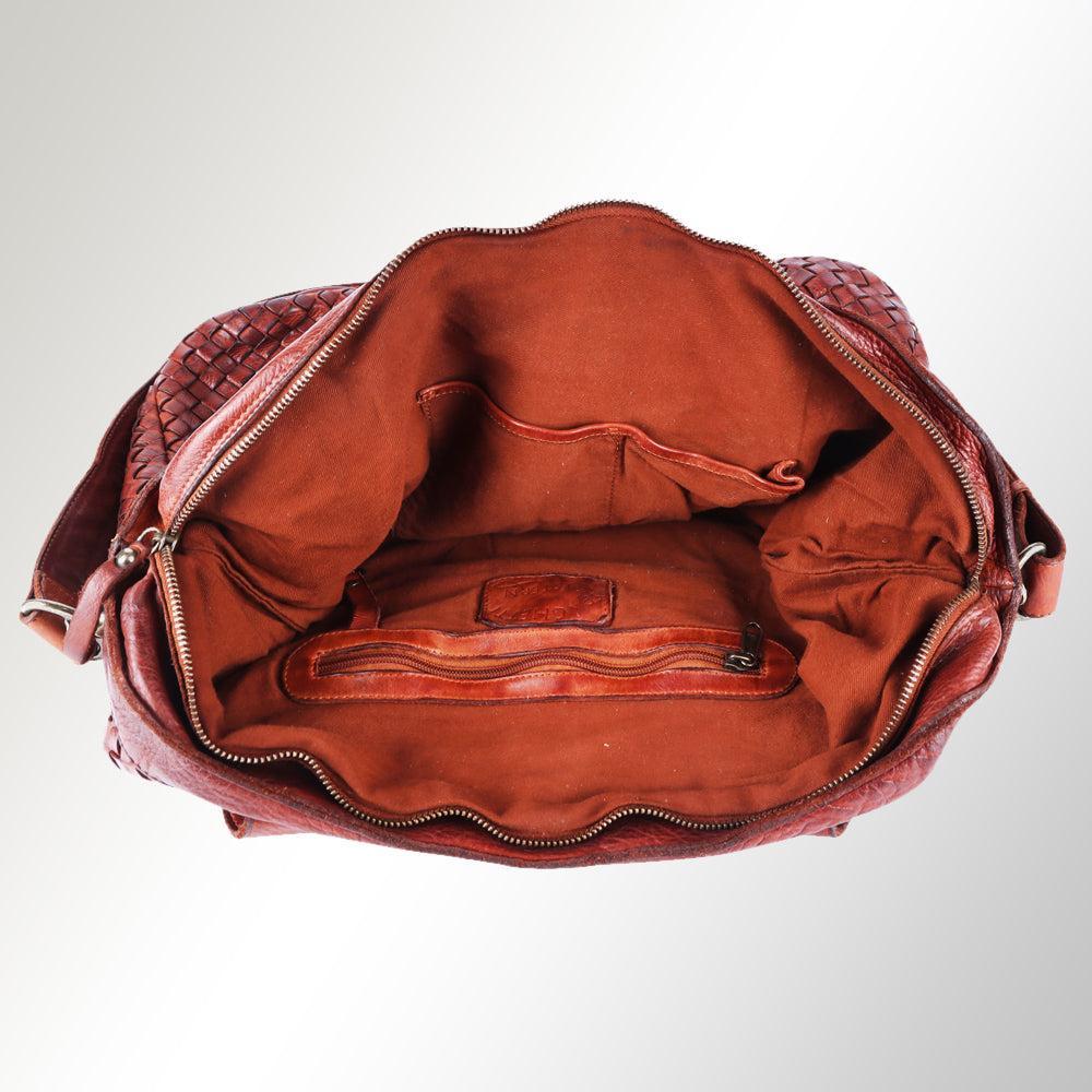 Spaghetti Western Tote Vintage Handmade Drum Dyed Genuine European Cowhide Leather