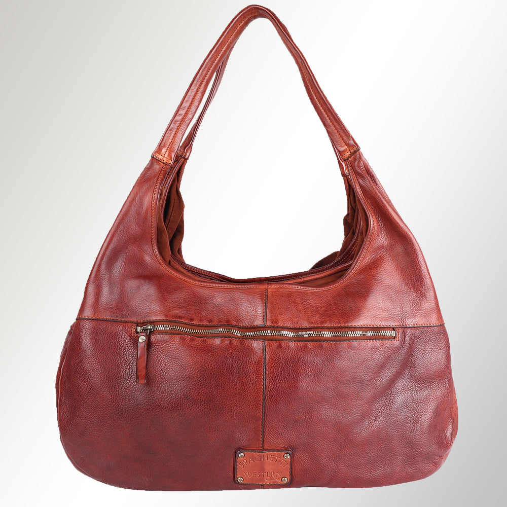 Spaghetti Western Tote Vintage Handmade Drum Dyed Genuine European Cowhide Leather