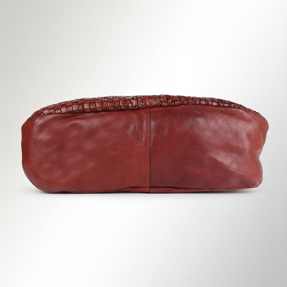 Spaghetti Western Swc189Cg Tote Vintage Handmade Drum Dyed Genuine European Cowhide Leather Women Bag Western Handbag Purse