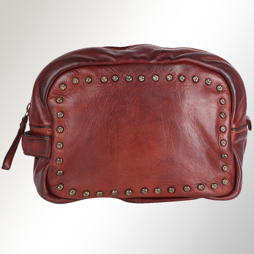 Spaghetti Western Toiletry Vintage Handmade Drum Dyed Genuine European Cowhide Leather