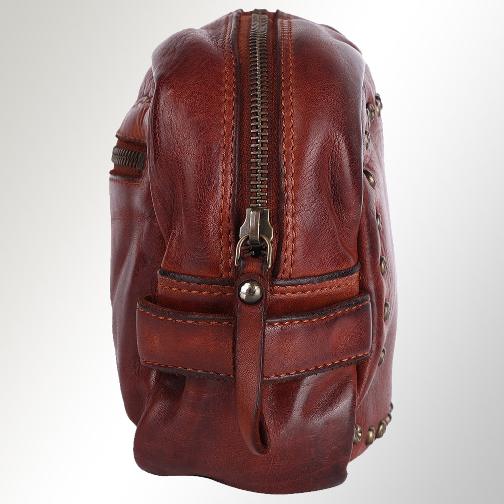 Spaghetti Western Toiletry Vintage Handmade Drum Dyed Genuine European Cowhide Leather