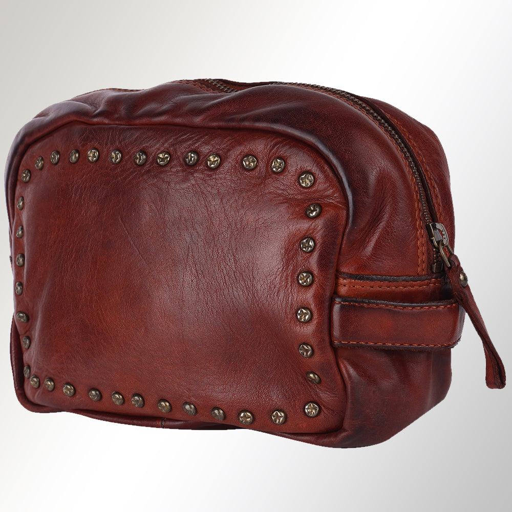 Spaghetti Western Toiletry Vintage Handmade Drum Dyed Genuine European Cowhide Leather