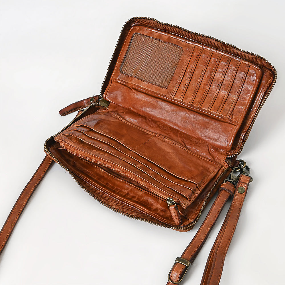 Spaghetti Western Wallet Vintage Handmade Drum Dyed Genuine European Cowhide Leather