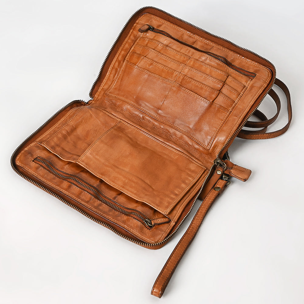 Spaghetti Western Organiser Vintage Handmade Drum Dyed Genuine European Cowhide Leather