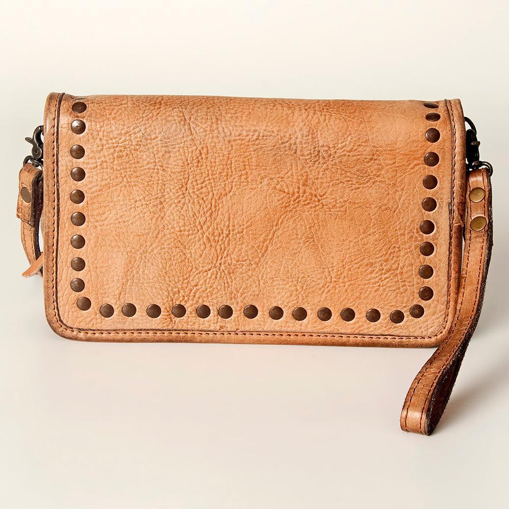 Never Mind Wallet Vintage Handmade Genuine Cowhide Leather