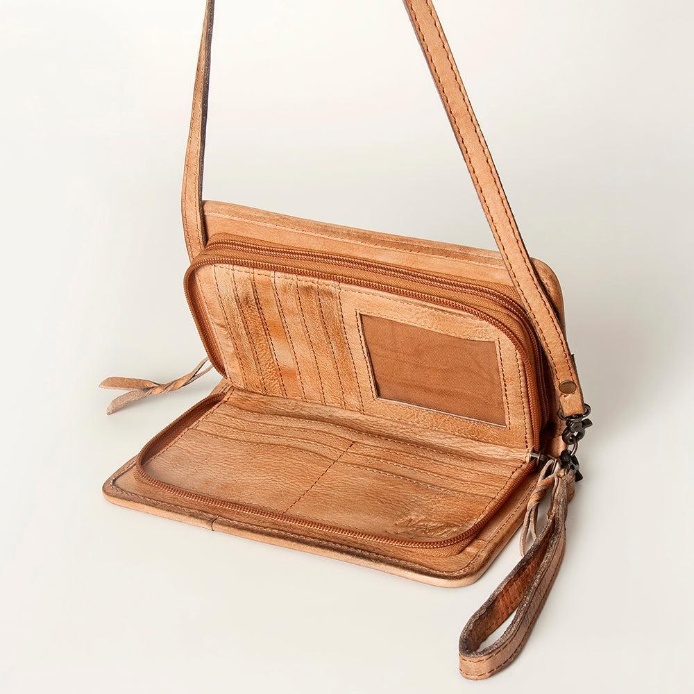Never Mind Wallet Vintage Handmade Genuine Cowhide Leather