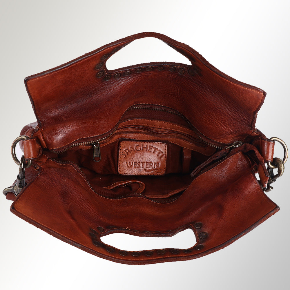 Spaghetti Western Clutch Vintage Handmade Drum Dyed Genuine European Cowhide Leather