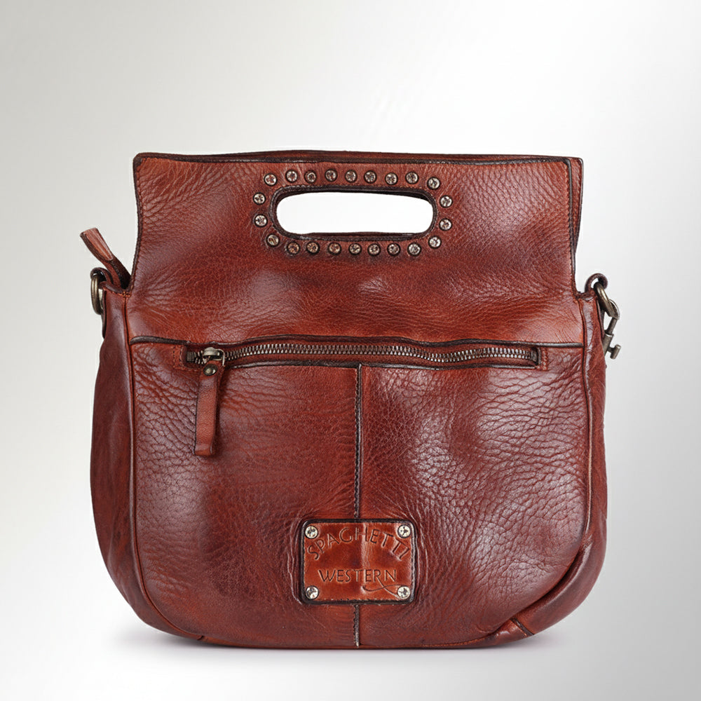Spaghetti Western Swc173Cg Clutch Vintage Handmade Drum Dyed Genuine European Cowhide Leather Women Bag Western Handbag Purse