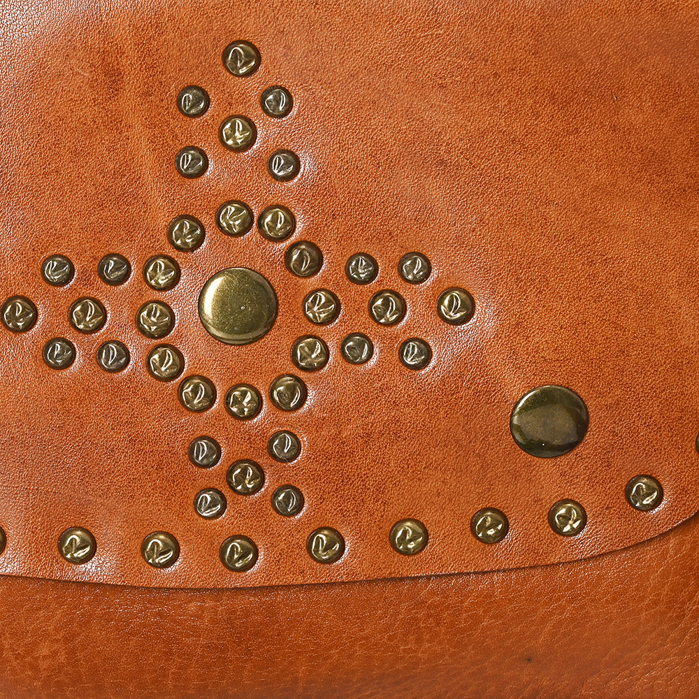 Spaghetti Western Swc147Tan Envelope Vintage Handmade Drum Dyed Genuine European Cowhide Leather Women Bag Western Handbag Purse
