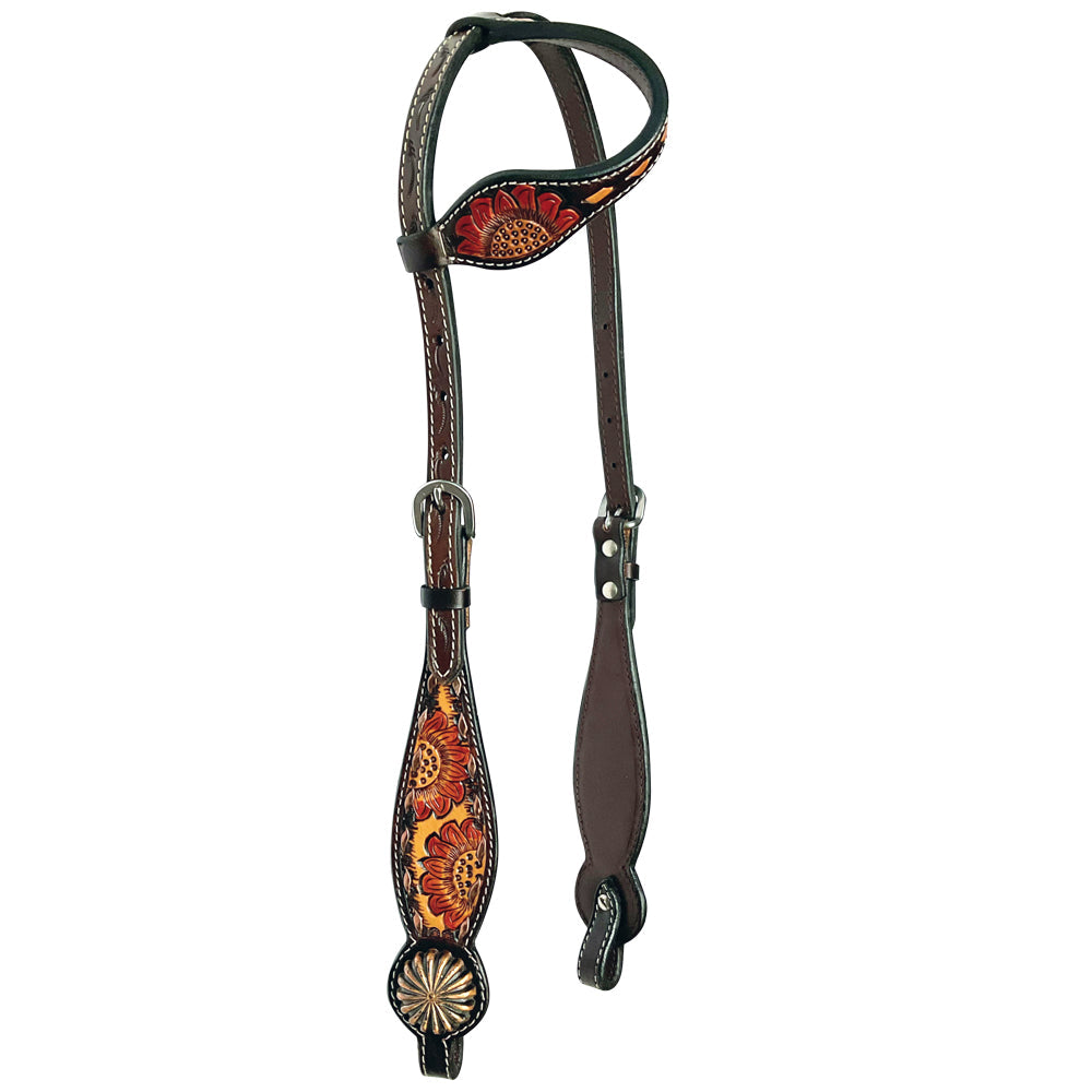 Bar H Equine American Leather Horse Saddle Tack One Ear Headstall Breast Collar Browband Wither Strap Set for Horses