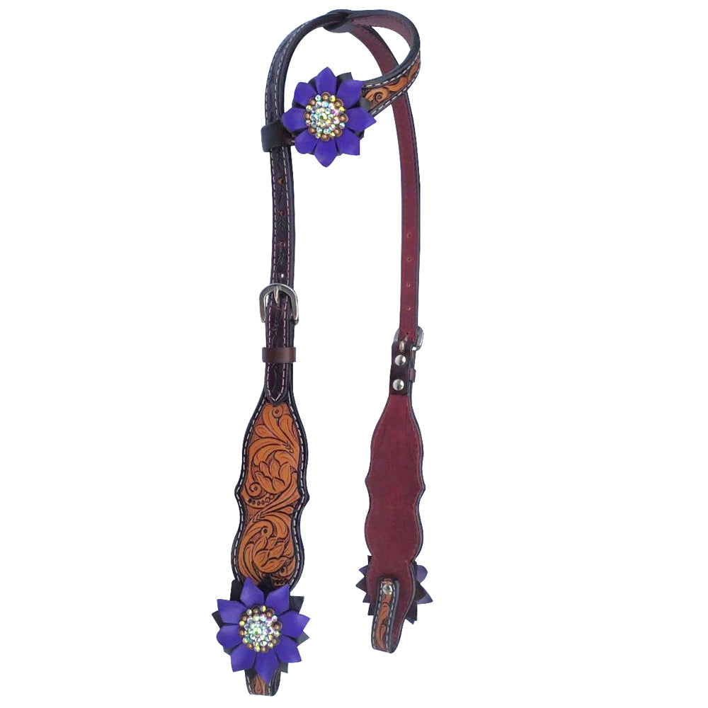 Bar H Equine American Leather Horse Saddle Tack One Ear Headstall Breast Collar Browband Wither Strap