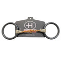 Bar H Equine Western O Ring Twisted Copper Wire Horse Snaffle Bit Black