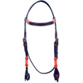 Bar H Equine Western Horse Rawhide Genuine American Leather Headstall