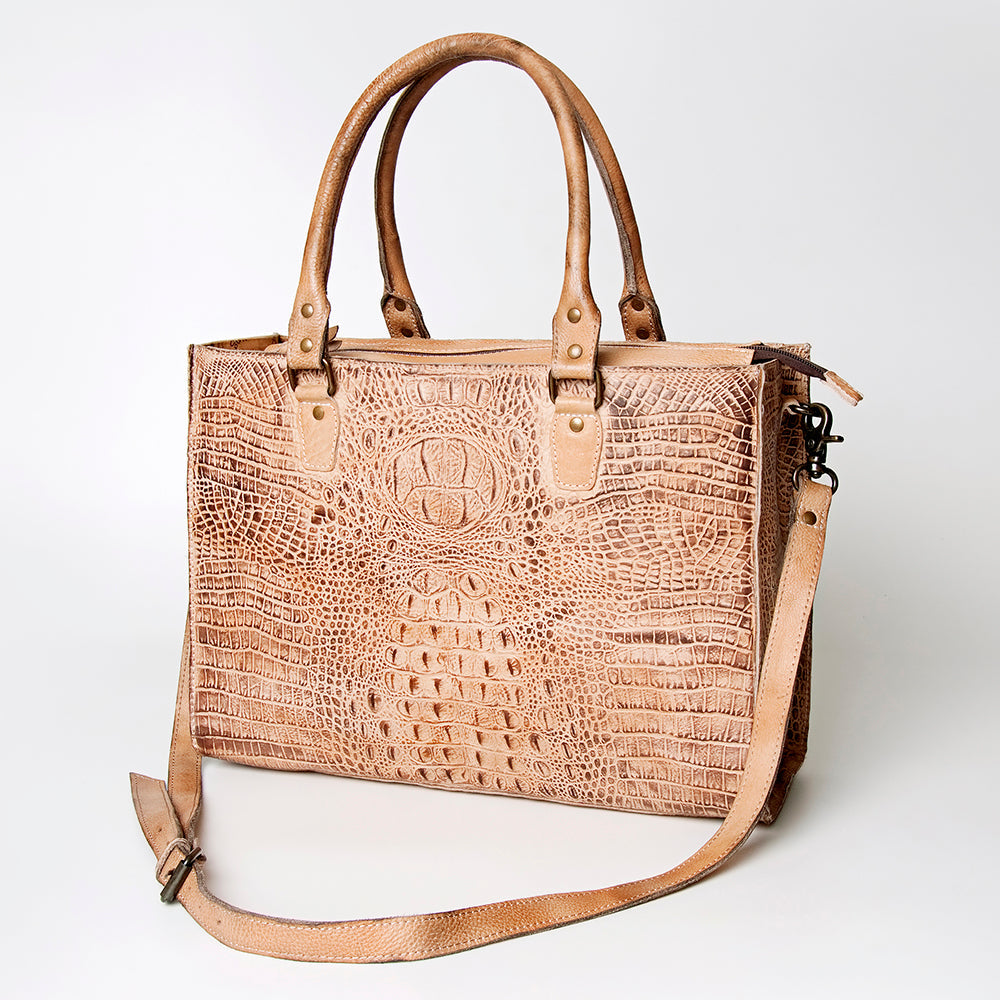 American Darling Briefcase Hand Tooled Genuine Leather