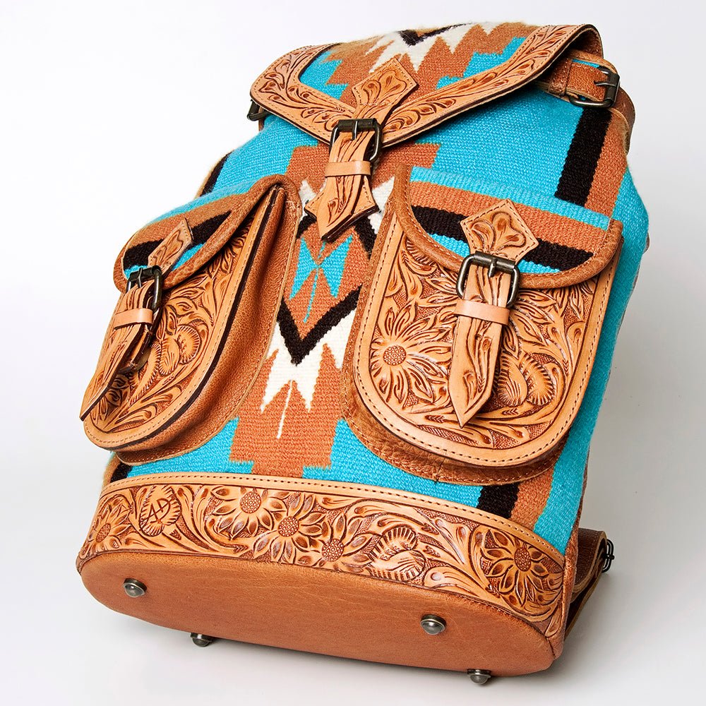 American Darling Hand Tooled Saddle Blanket Genuine Leather