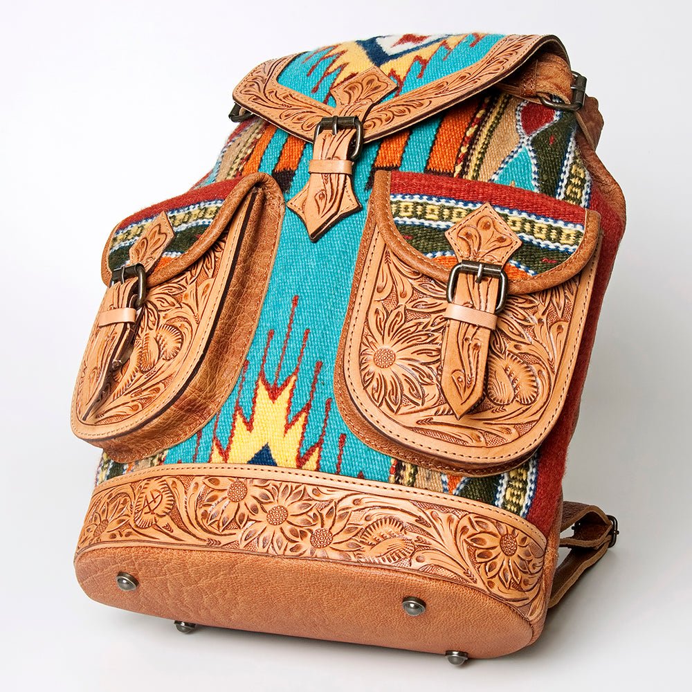 American Darling Hand Tooled Saddle Blanket Genuine Leather